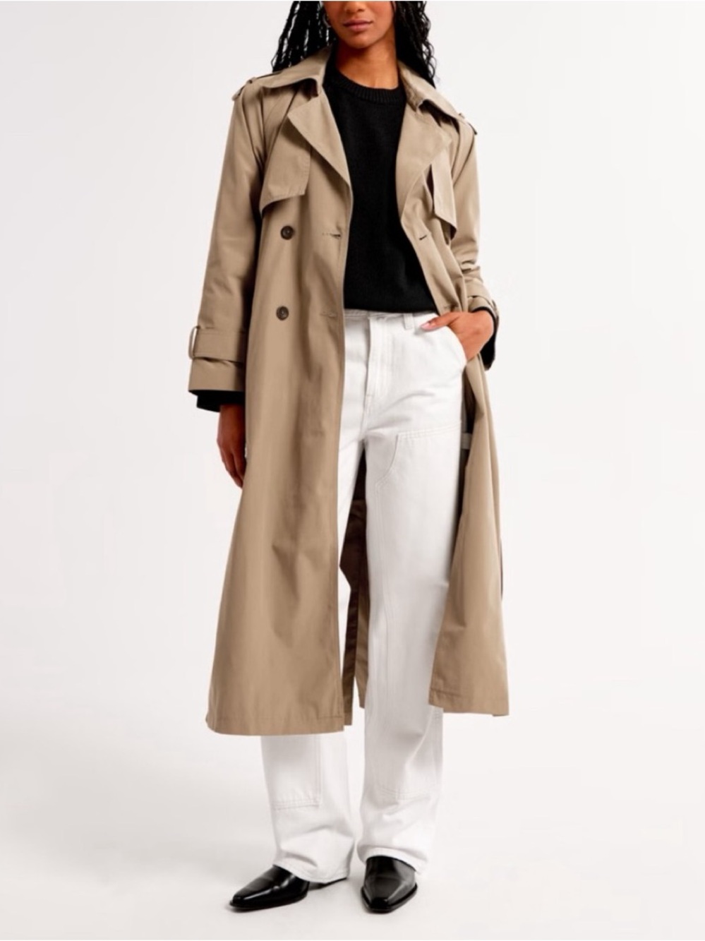 Abercrombie & Fitch Tan Belted Waterproof Trench Coat